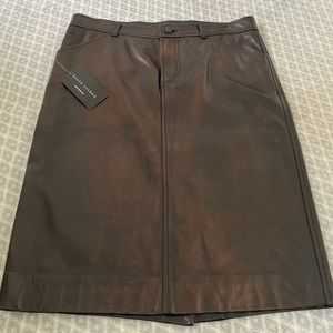 Ralph Lauren black label Lambskin Leather skirt